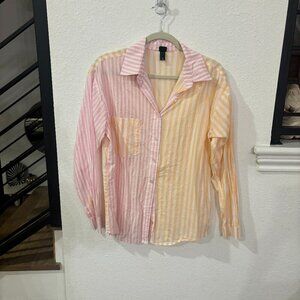 Wild Fable Striped Pink and Orange Button Down